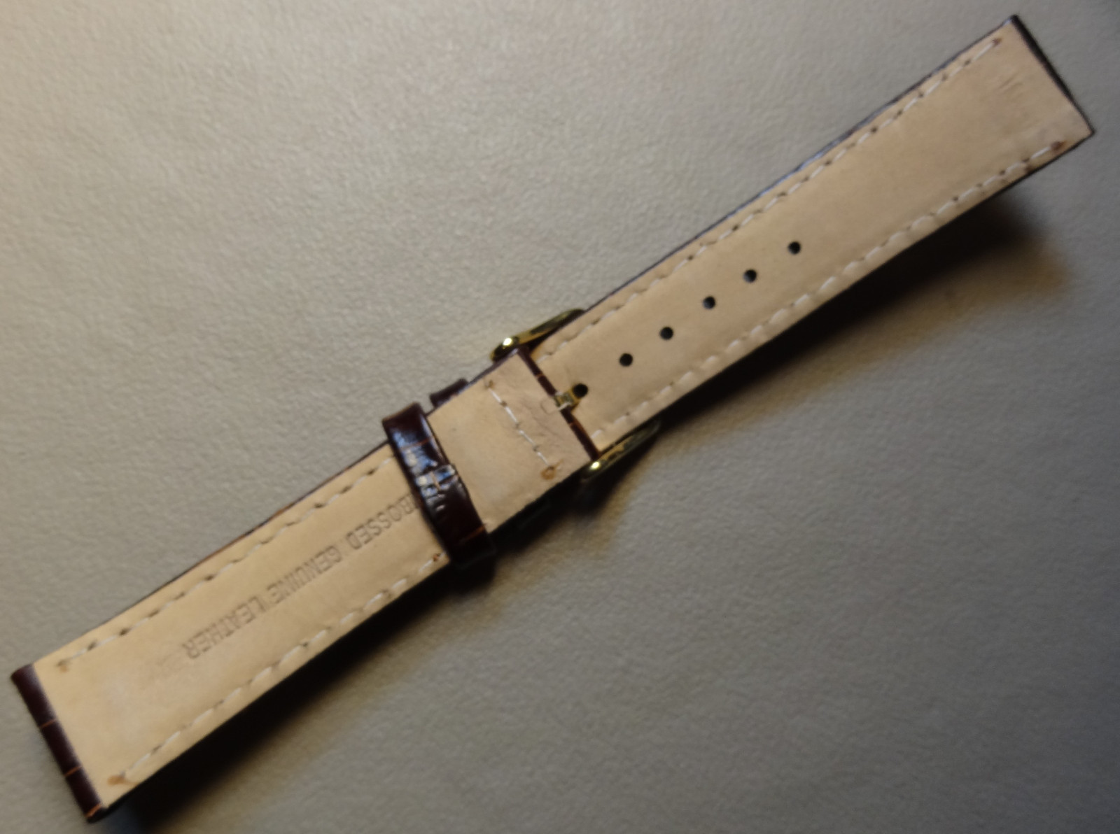 New LONG Length Timex Dark Brown Simulated Crocodile Grain 20mm Watch Band Strap