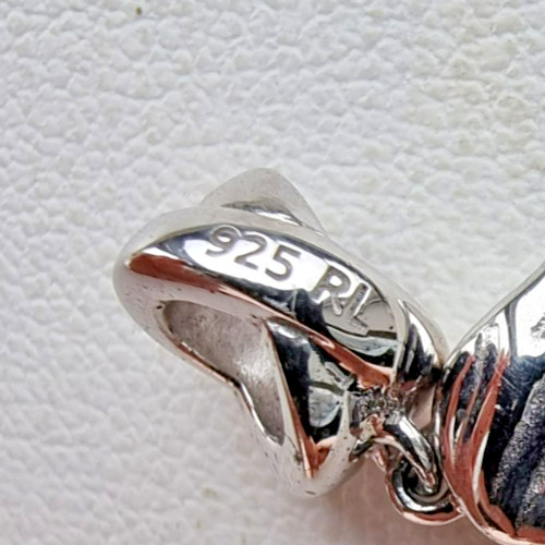 925 STERLING SILVER THAI PINK GEMSTONE LITTLE GIRL DANGLE CHARM