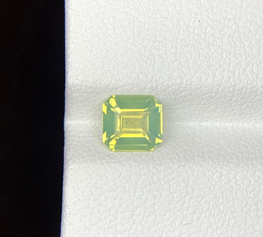 1.10ct Natural Chrysoberyl SQ 6mm Cream Yellow Green Milky Color 100% Genuine