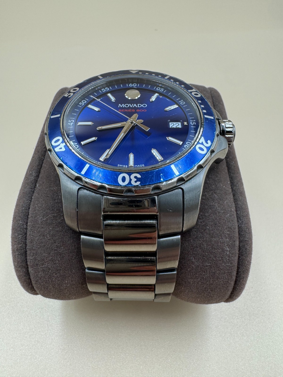 Movado Series 800 2600137 Blue Dial Silver Tone Stainless Steel 40mm Men’s Watch