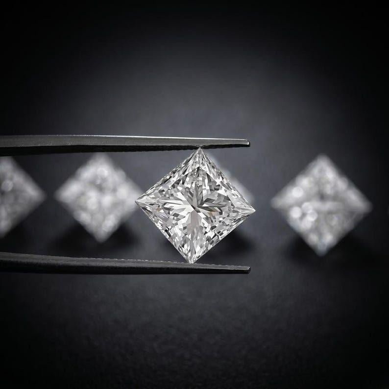 2 CT Princess Cut Loose Lab Grown Diamond Premium Quality D Color VVS1 Clarity