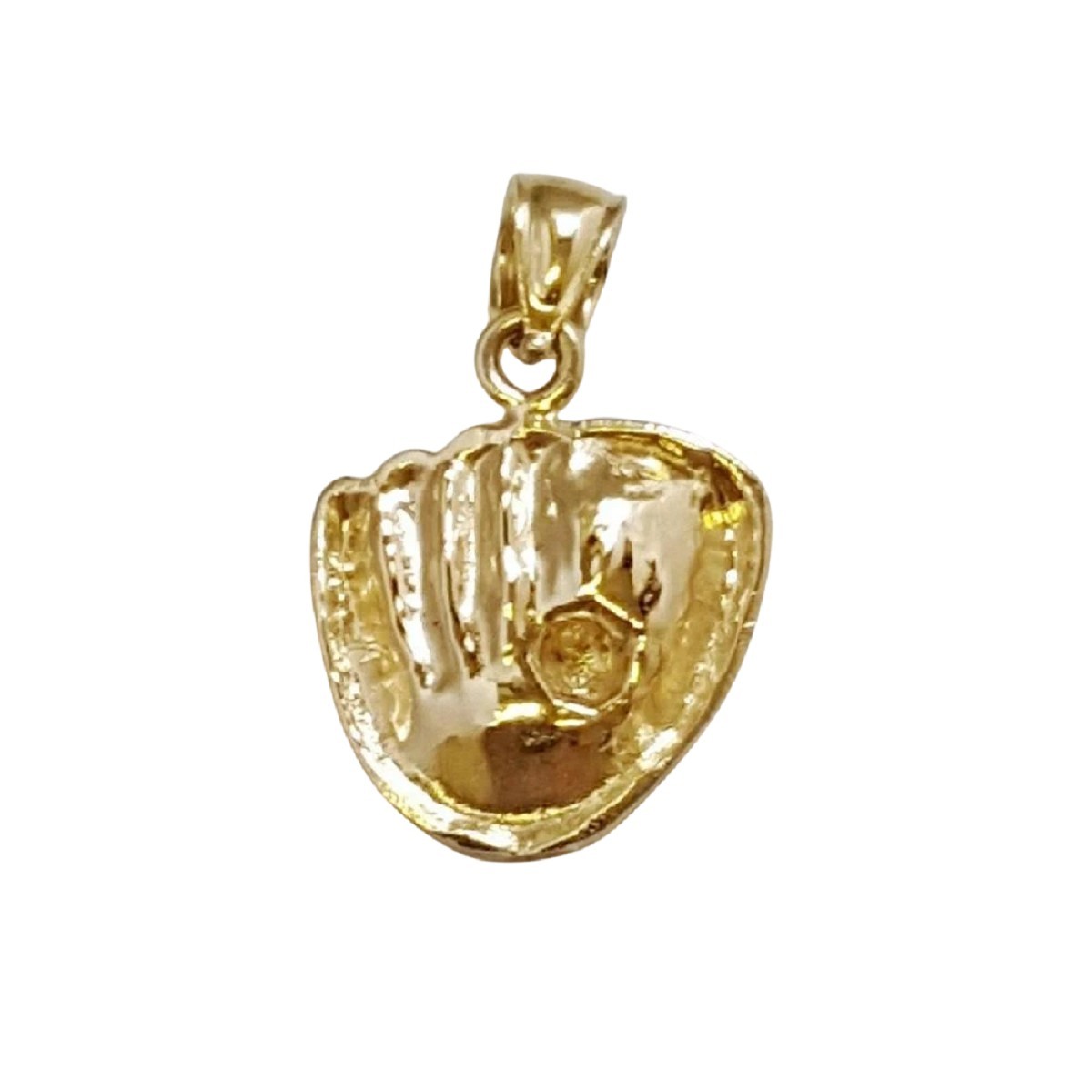 14k Yellow Gold Baseball Mitt Glove with Ball Pendant / Charm, Made in USA