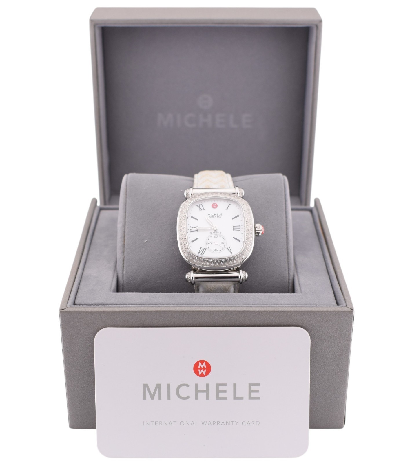 Michele Caber Isle White MOP Dial 140 Diamonds Watch 0.58 CT TW MW16C01A2025
