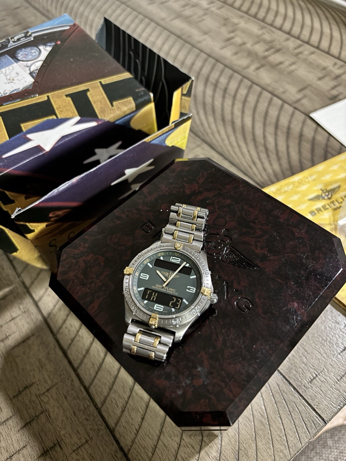 Breitling Aerospace Quartz Analog/Digital Two-Tone 40mm 100m Box Papers