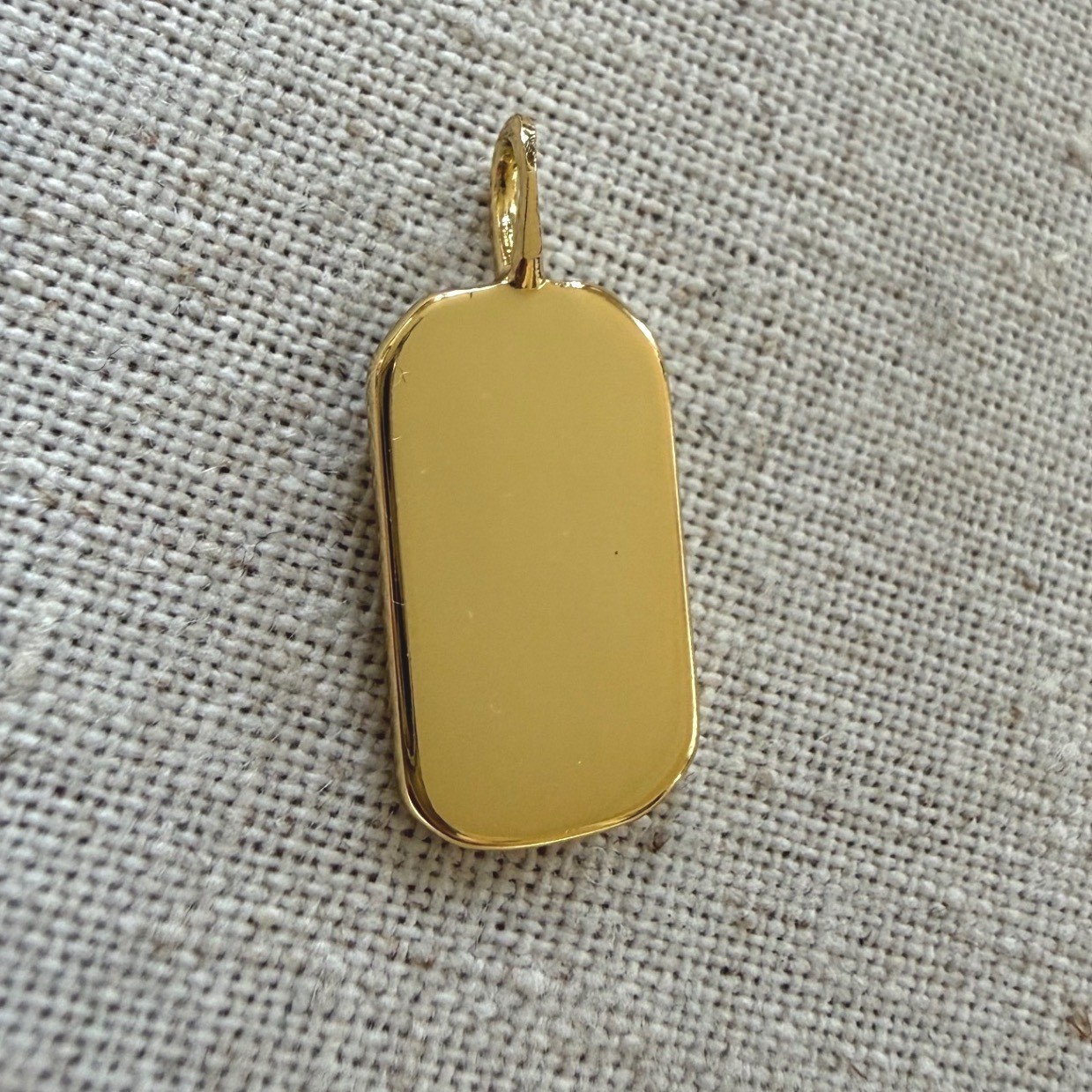 Gold PVD Coated Evil Eye Dog Tag Pendant Celestial Sunburst Tarnish Resistant