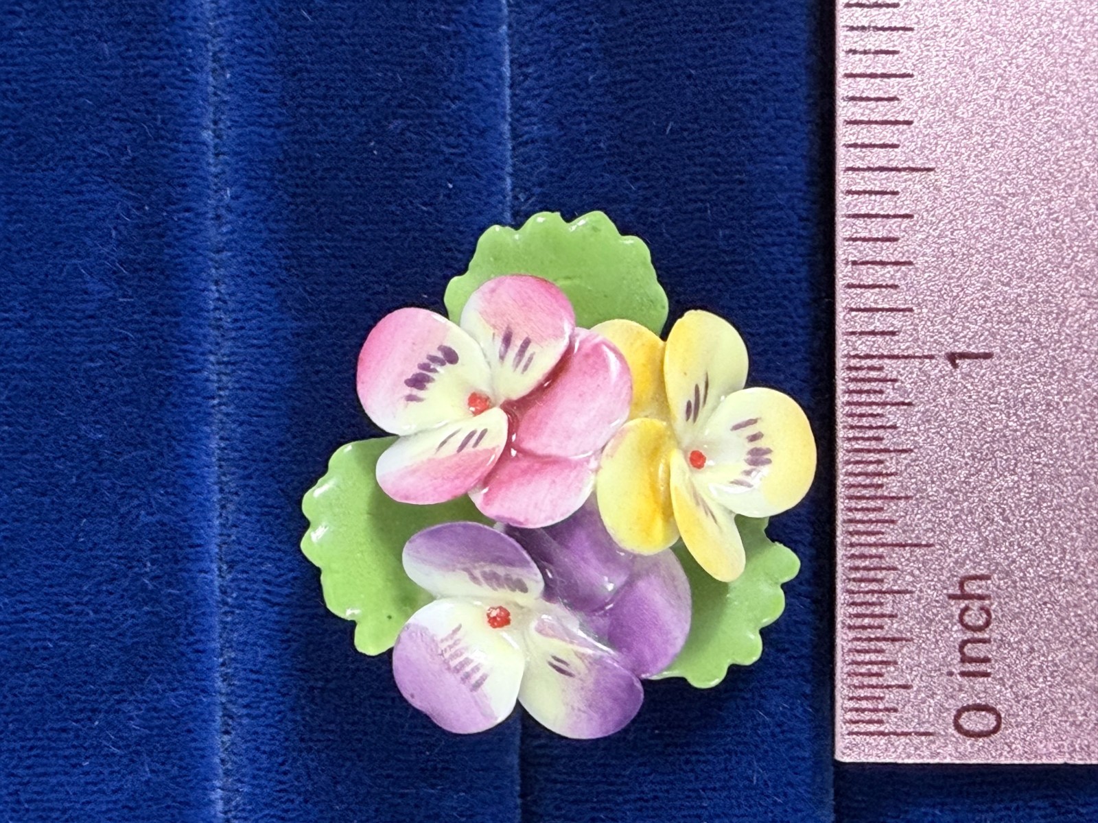 Vintage Bone China Pansy Yellow Pink Purple Made in England
