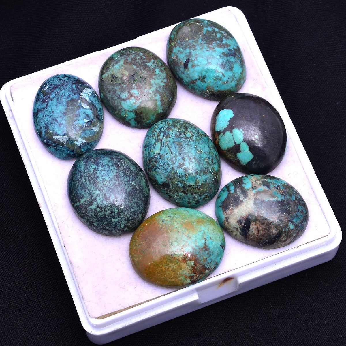 8 Pcs Natural Turquoise Oval Cabochon Untreated 20mm-22mm Loose Gemstones Lot