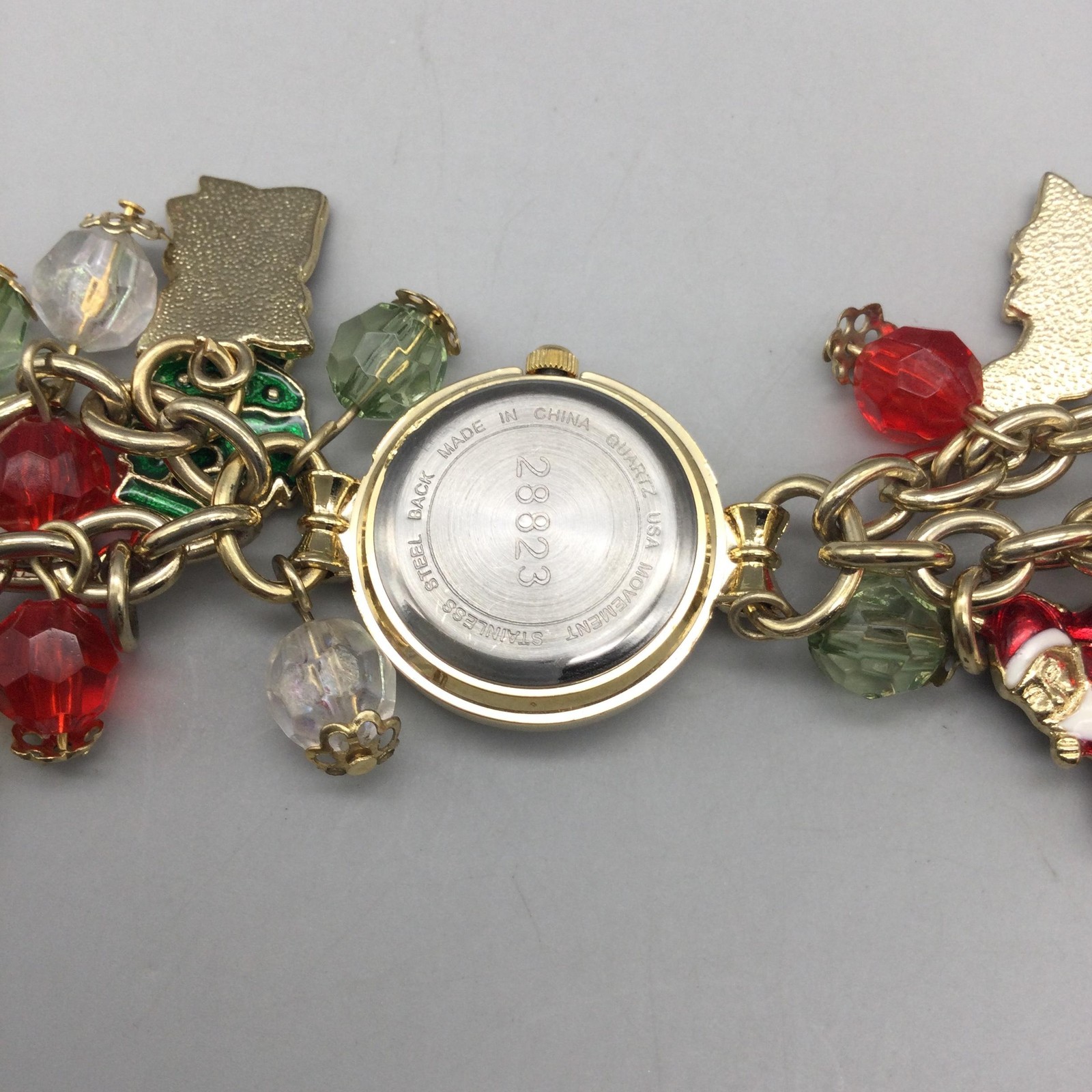 Kim Rogers Womens Watch 24mm Gold Tone Christmas Bracelet New Battery 7.25″