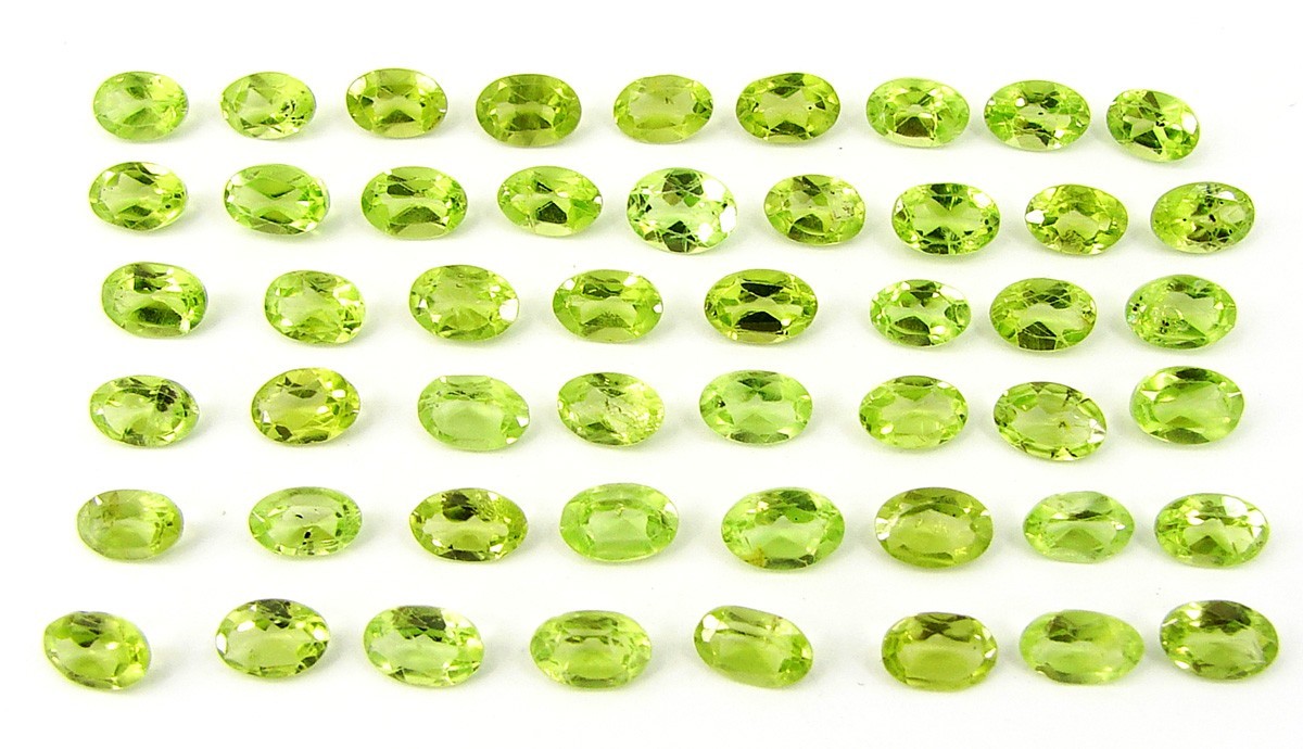24.95 Ct Natural Peridot 4x6mm Loose Gemstone Oval Cut 50 Pcs Stone Lot – 32886