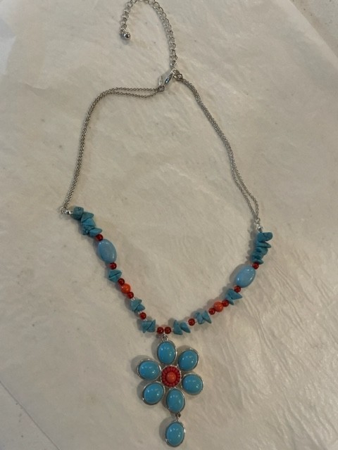 Necklace Faux Turquoise Blue Western Boho 14 in NEW