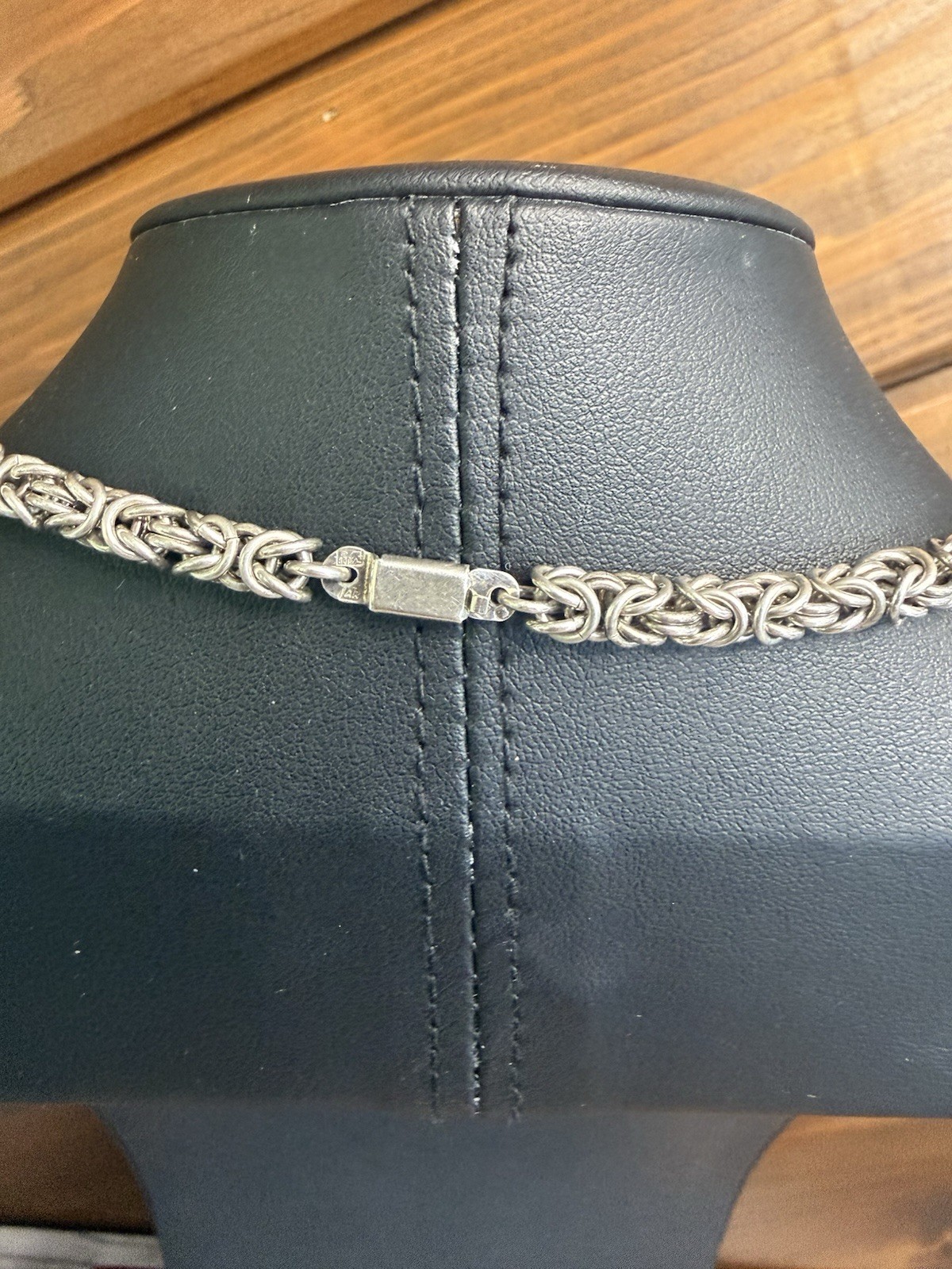 Solid 800 Silver Byzantine Rope Chain Necklace 18 Length 45 grams