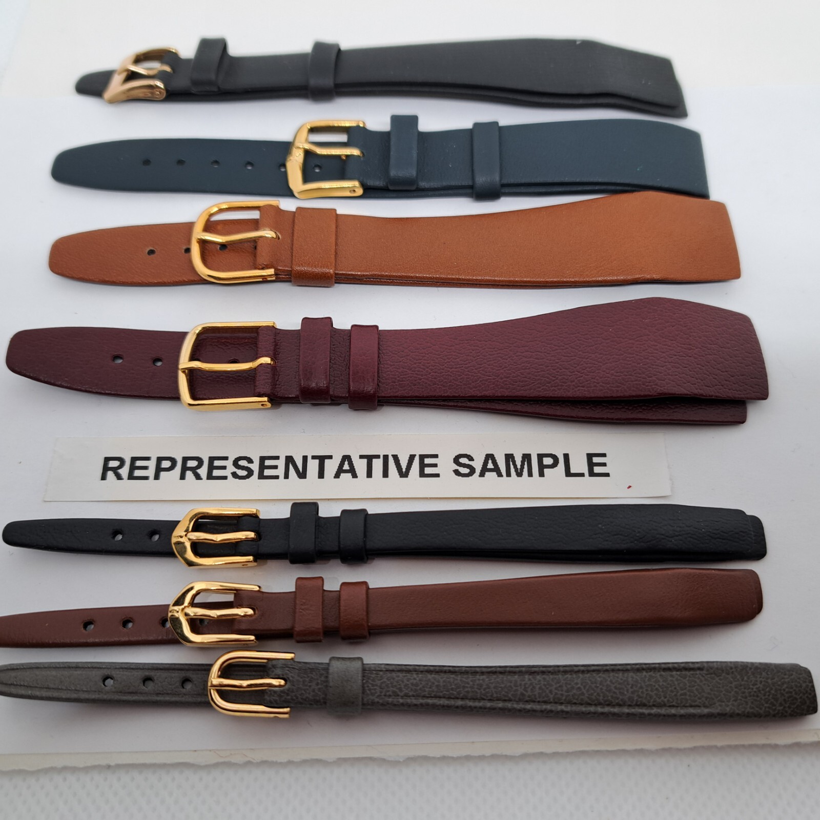 HIRSCH GENUINE CALF WATCH BAND Gold Buckle NOS many sizes/colors