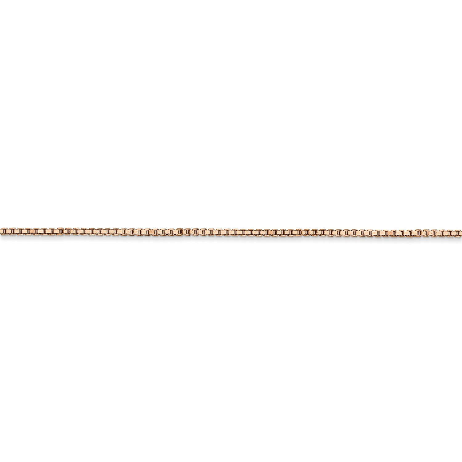 14k Rose Gold 1mm Solid Plain Box Link Chain w/ Lobster Clasp 16″ – 30″