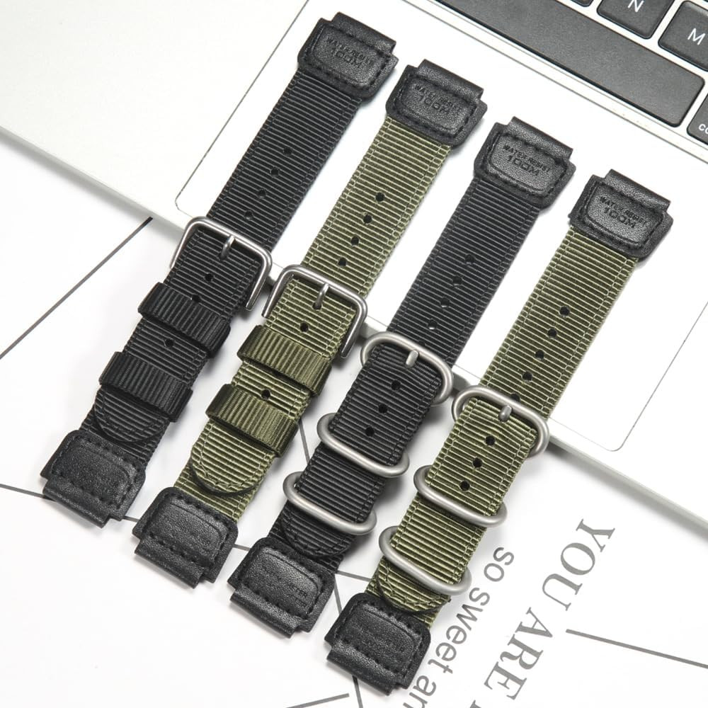 A158WA Nylon Watch Strap Compatible with Casio F108WH A168WA-1 AE1200WH W800HG A
