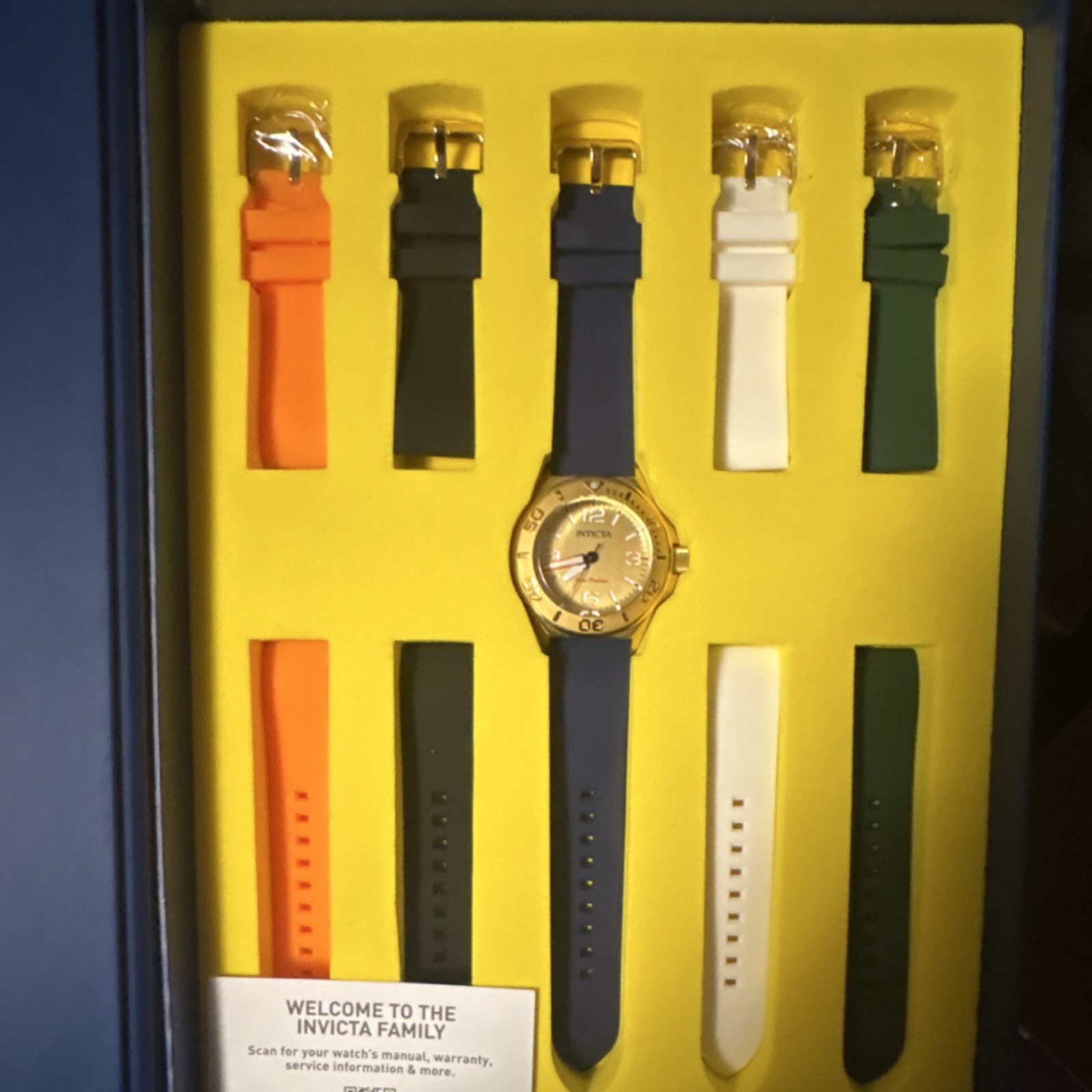 Invicta Unisex Ocean Predator Gold Case Interchangeable Silicone Bands 43mm