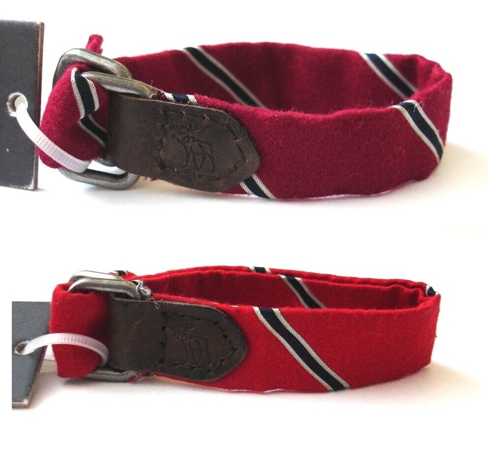 2pc ABERCROMBIE & FITCH NAVY RED BURGUNDY STRIPED CLOTH BRACELET BRAND NEW