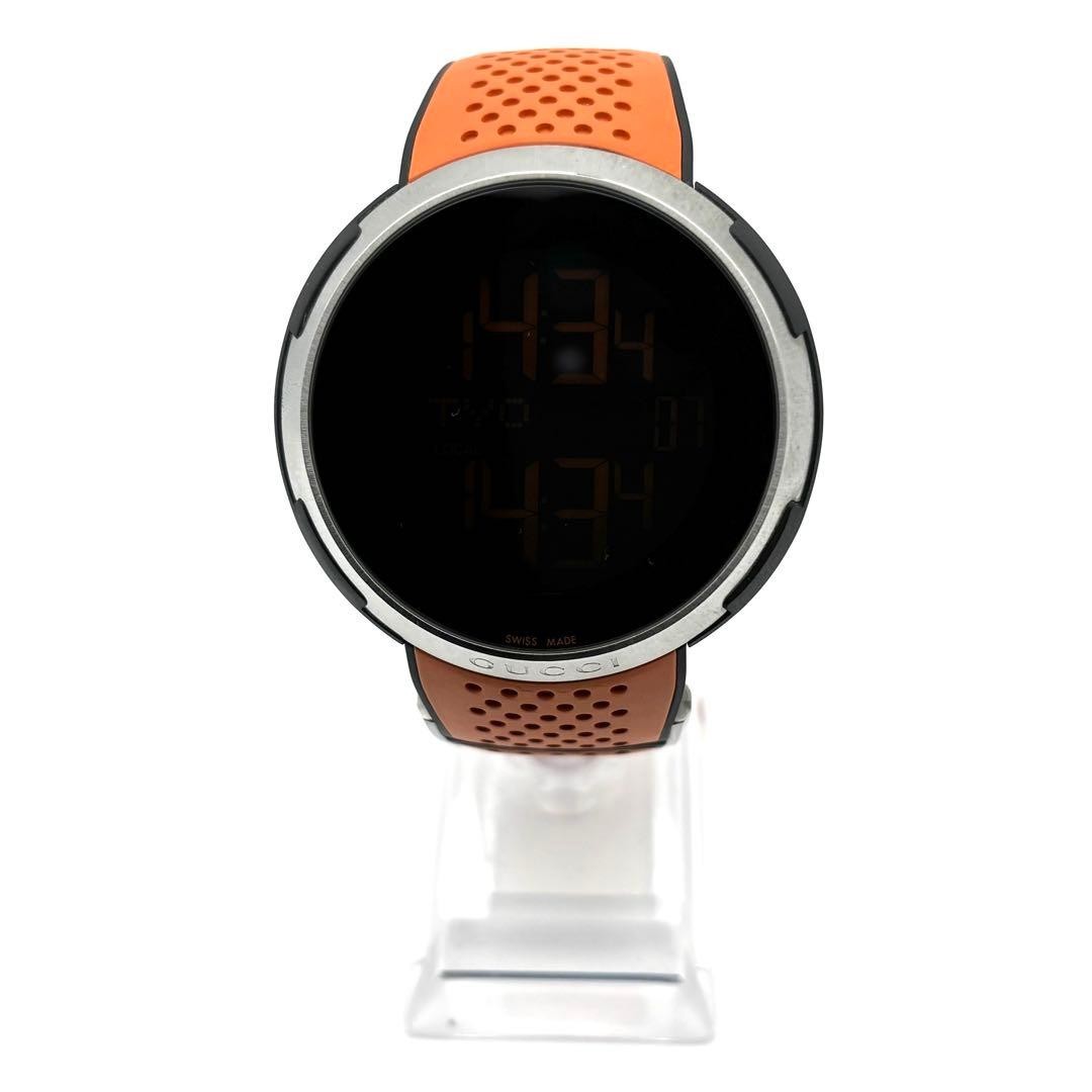 GUCCI I-GUCCI Sport XXL 114.1 316L Digital 114 Silver Black Orange Men’s