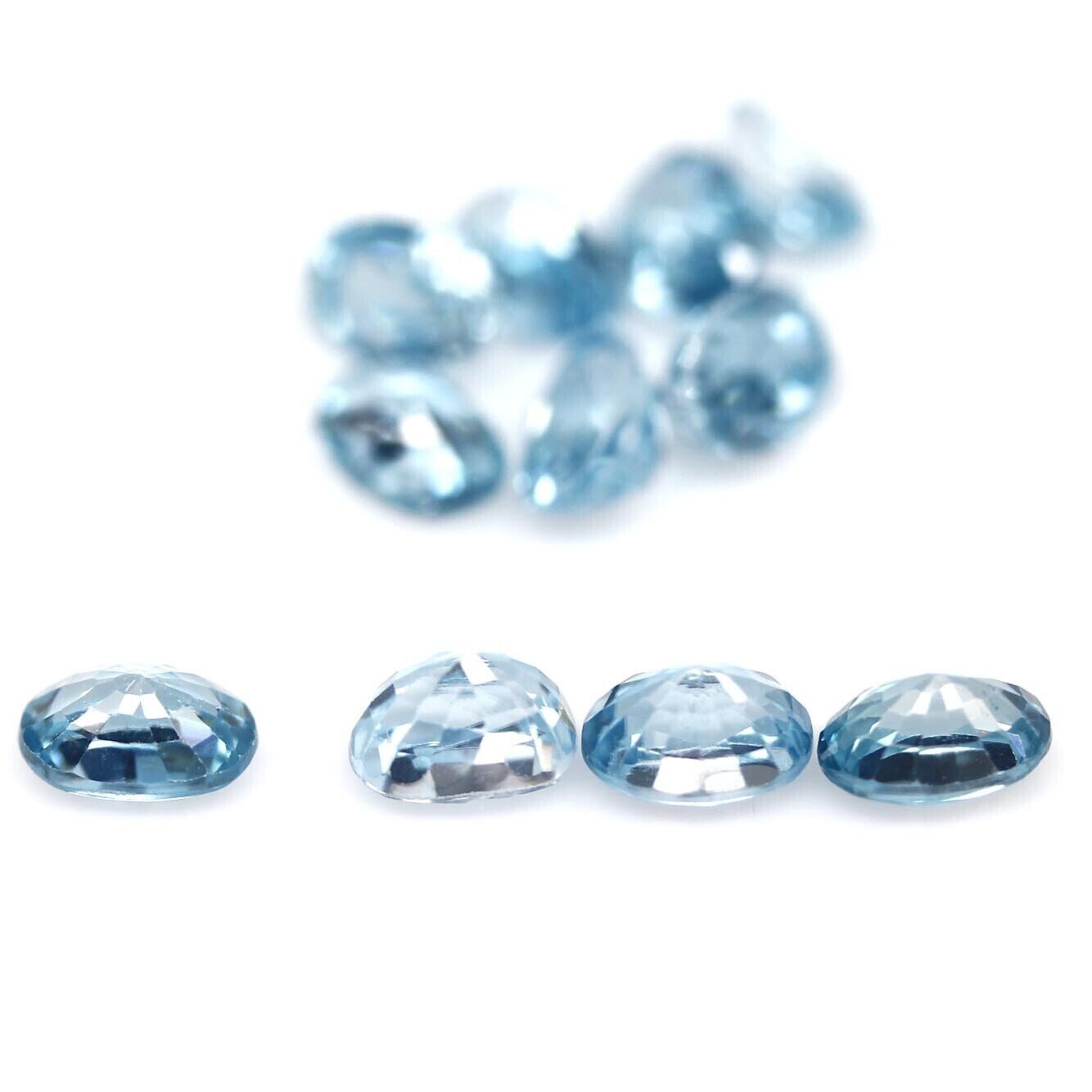 Shola Genuine 6 x 4 mm 1 Piece Natural Blue Zircon Approx. 0.85 Carat Cambodia