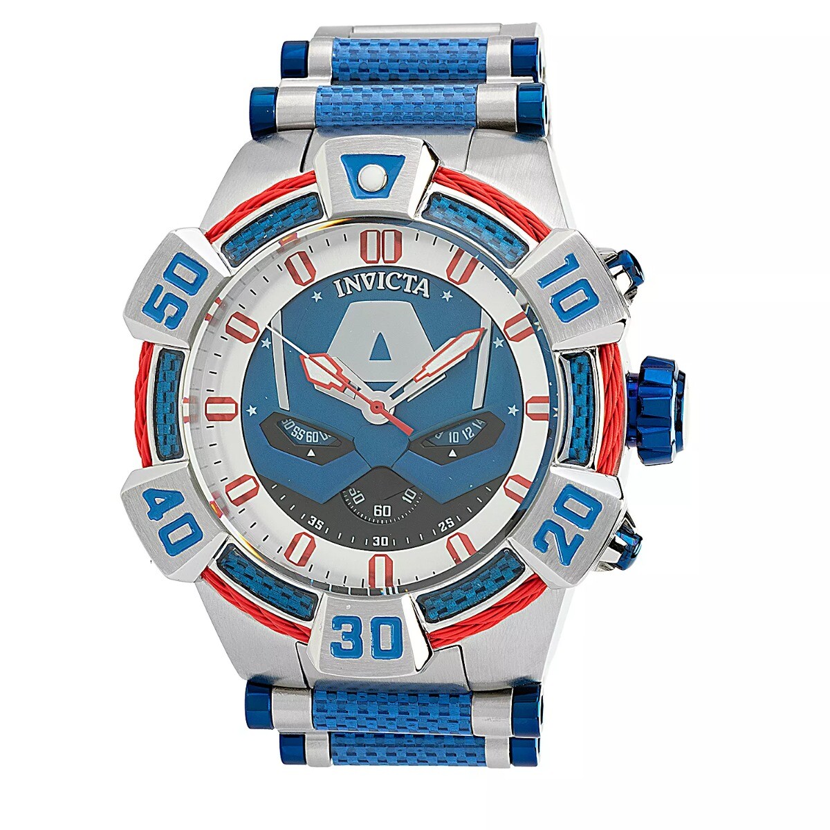 Invicta Marvel Captain America Men’s 52mm Limited Blue Carbon Fiber Watch 38367