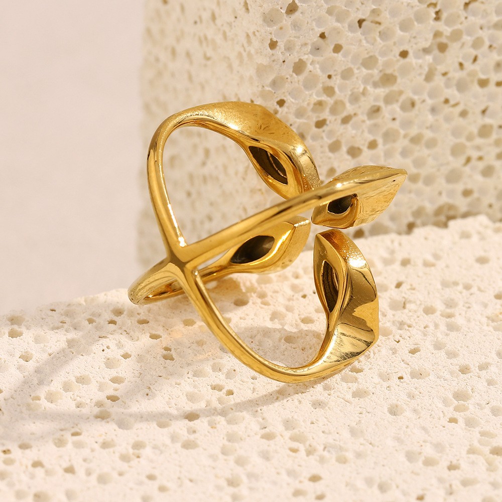 18K Gold Plated Stainless Steel Four Serpent Adjustable Open Band Snake Ring