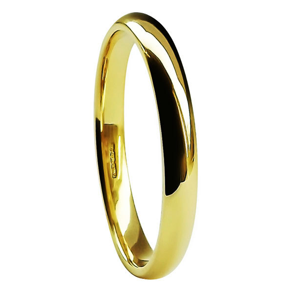 9ct Yellow Gold Blend Court Wedding Rings 2mm 3mm 4mm 5mm 6mm UK HM 1.3mm Deep