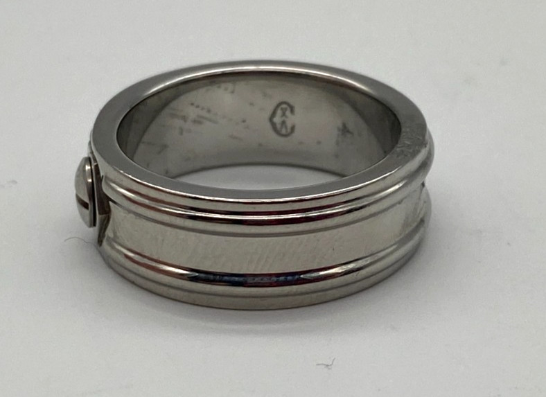 Charriol Stainless Steel Men’s Ring Size 62 Hex Bolt Design Silver Band – US9.5
