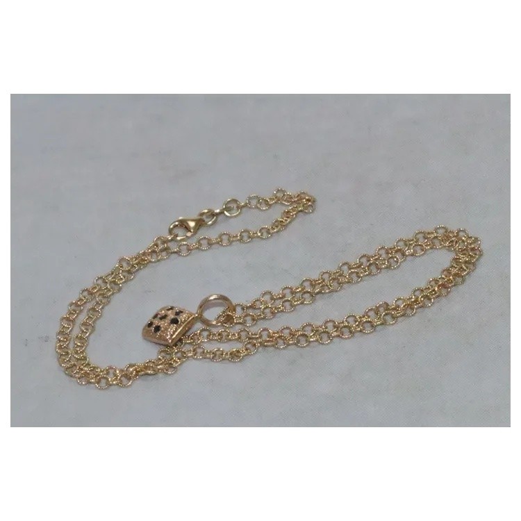 14 KT Gold Sapphire Stone Italian Necklace