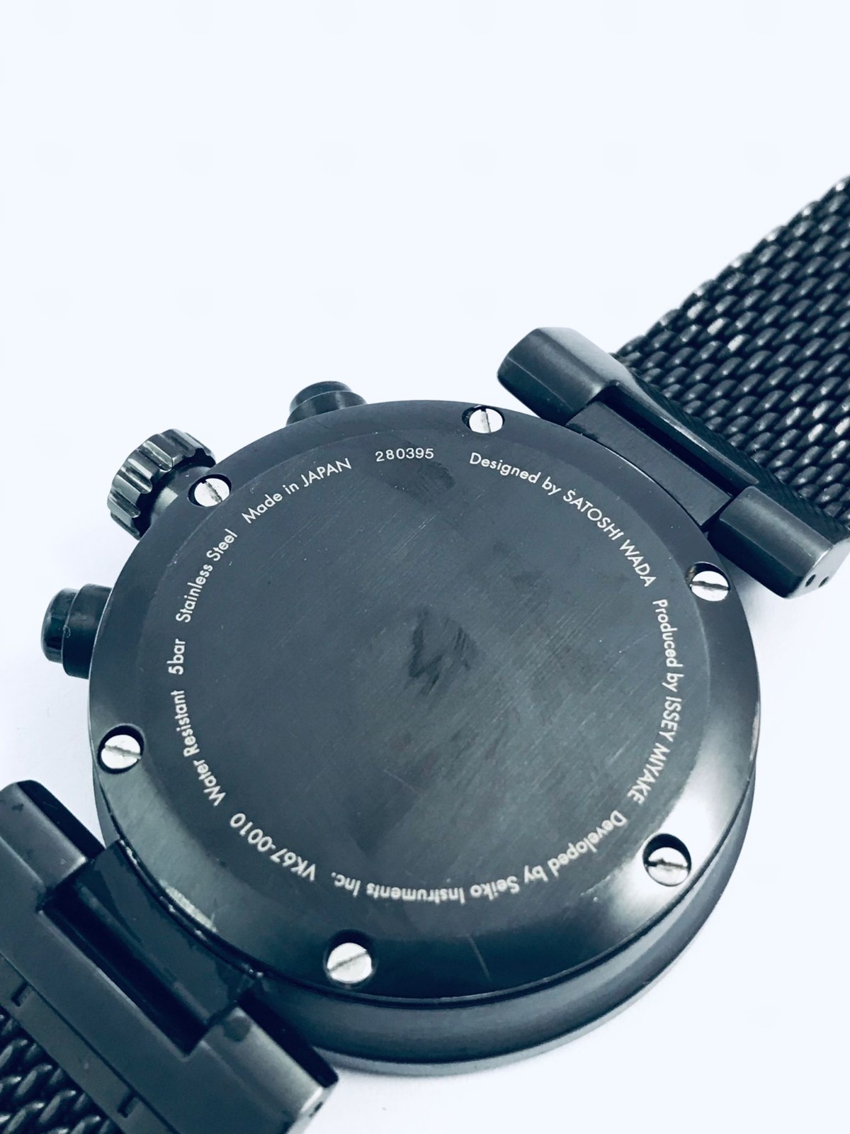 ISSEY MIYAKE VK67-0010 42MM BLACK QUARTZ WATCH ON MESH BAND