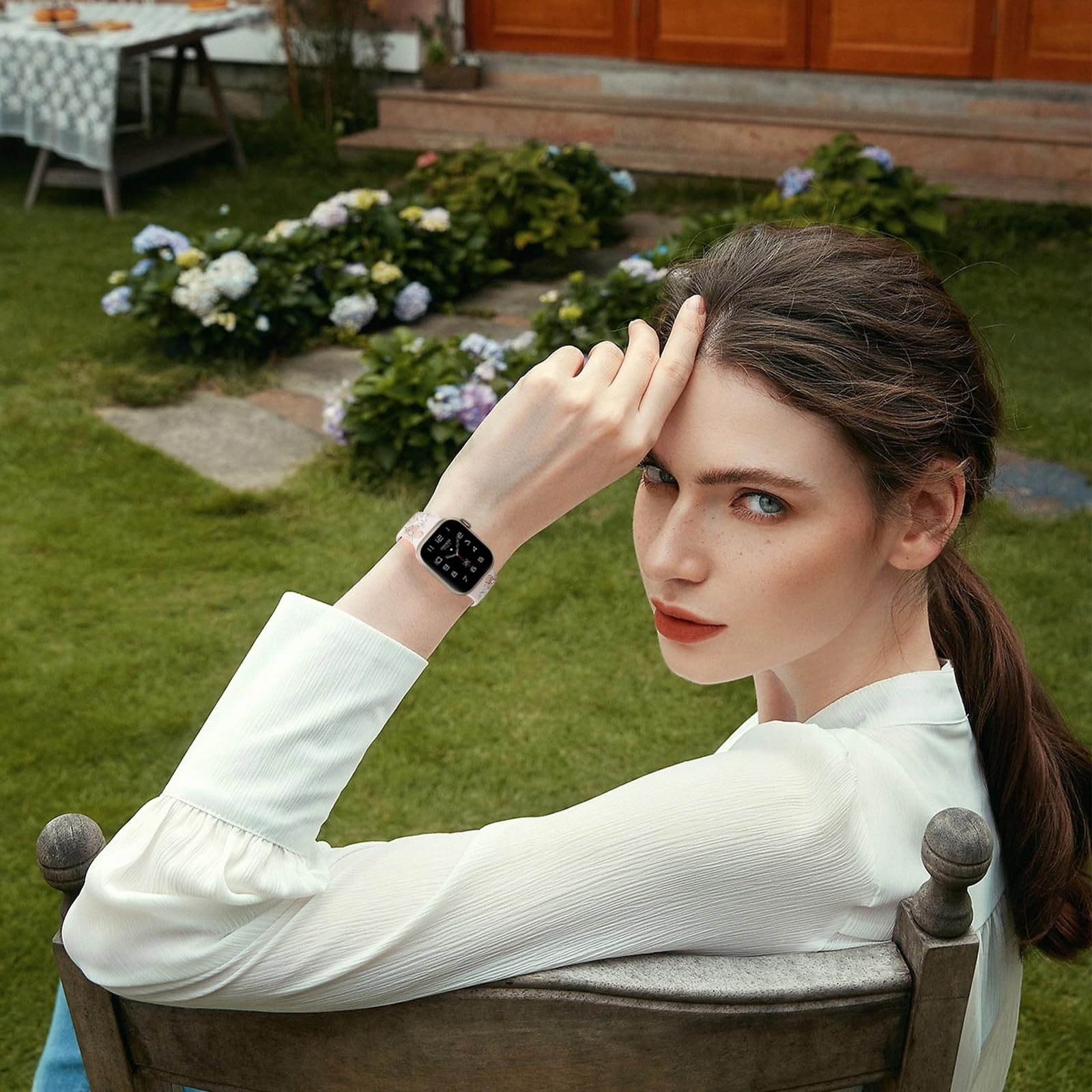 Floral Band Compatible with Apple Watch Bands for Women 40Mm 41Mm 38Mm 42Mm 44Mm
