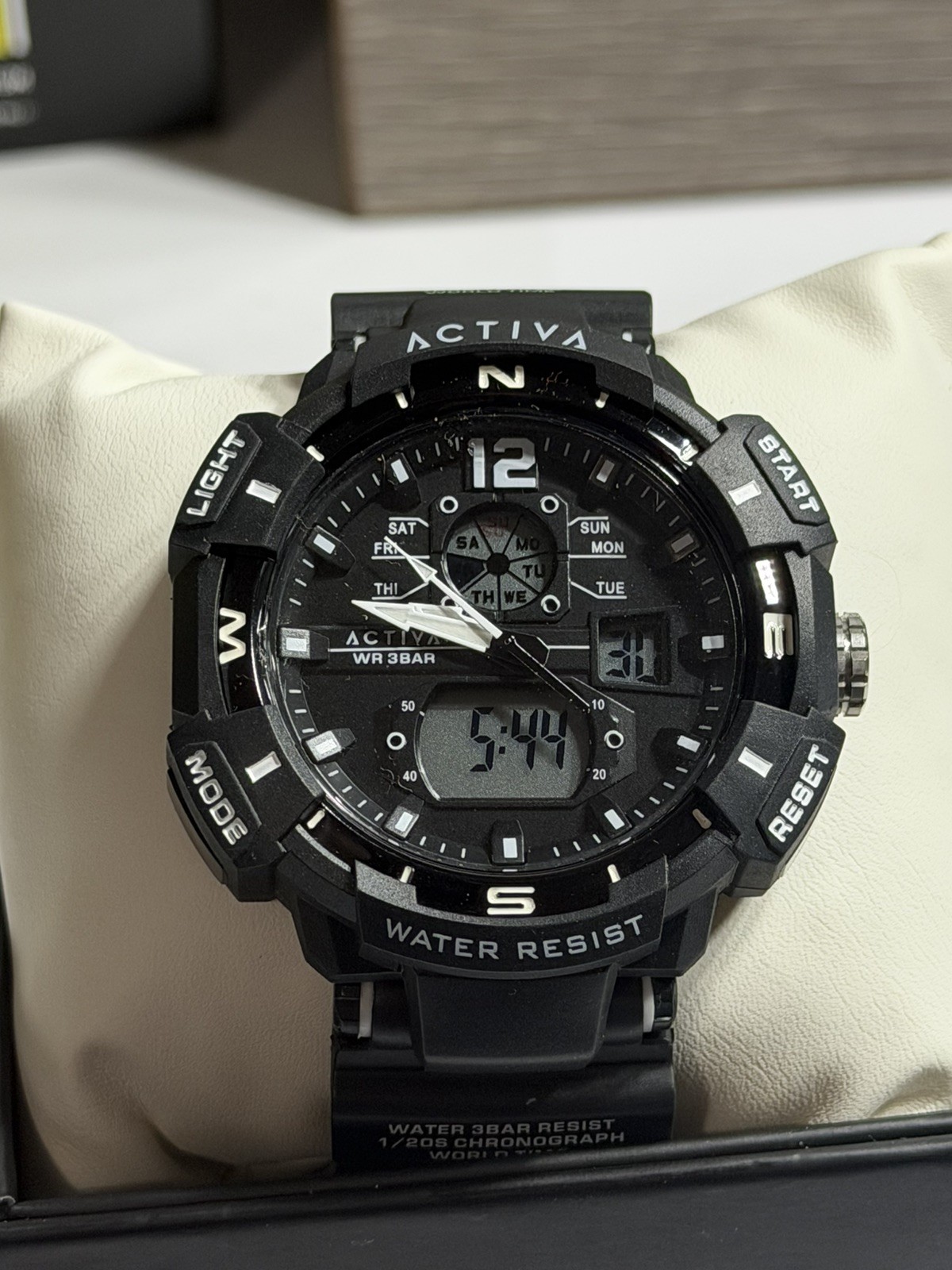 Activa X Invicta ACW8045-003 Digital Essentials Men’s 53mm Black Sport Watch NEW