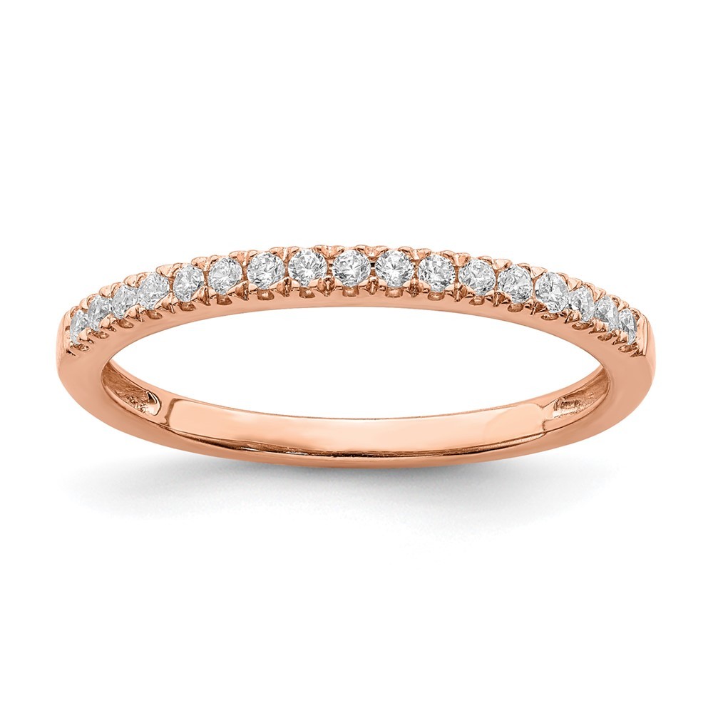 14K Rose Gold Lab Grown Diamond Wedding Band Ring Size 7 for Women