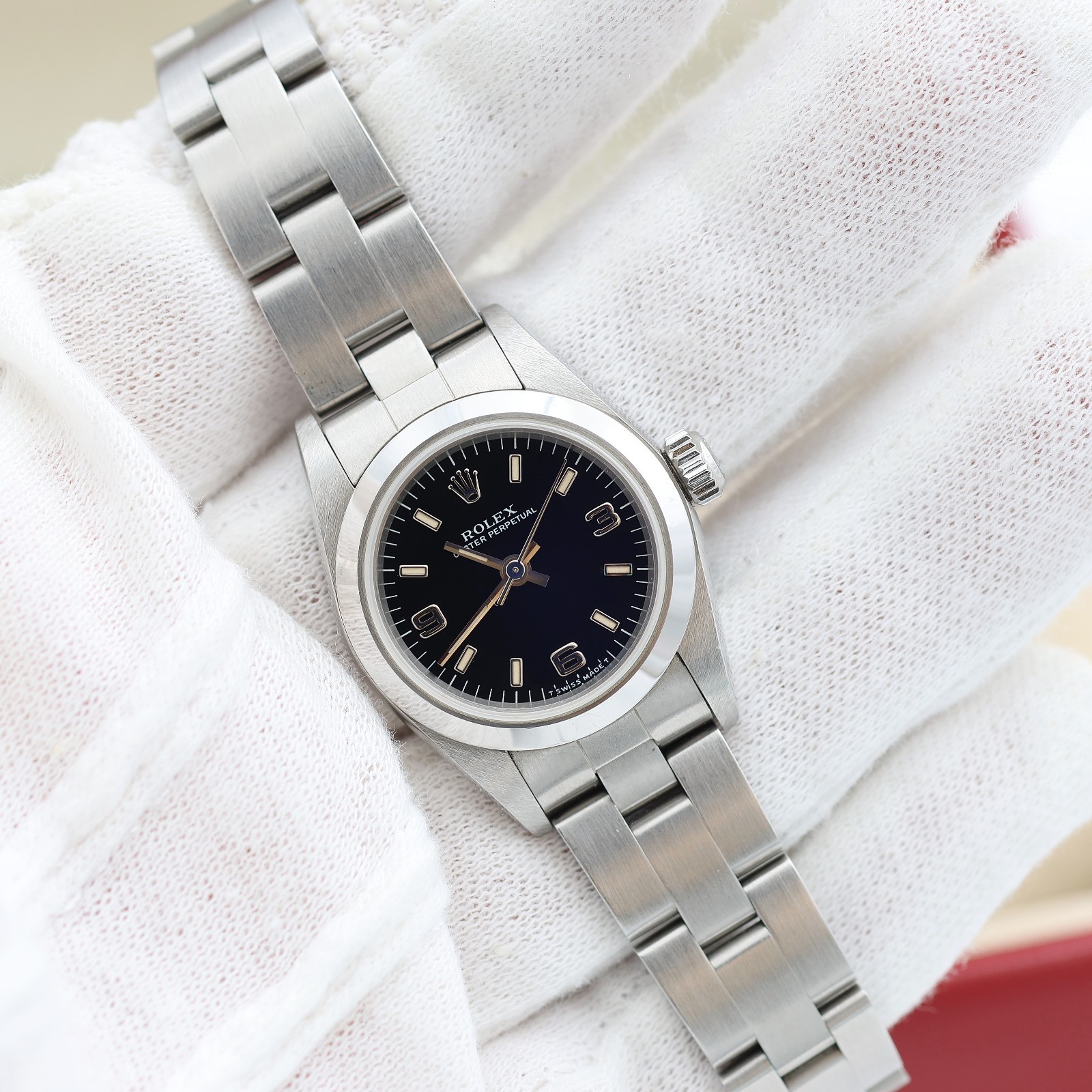 Rolex Oyster Perpetual ref. 67180 – Black 3-6-9 Dial – Oyster Bracelet