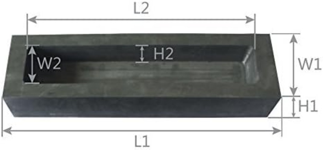 Compact 3.94×1.97 Inch Graphite Mold for Gold & Non-Ferrous Metal Refining