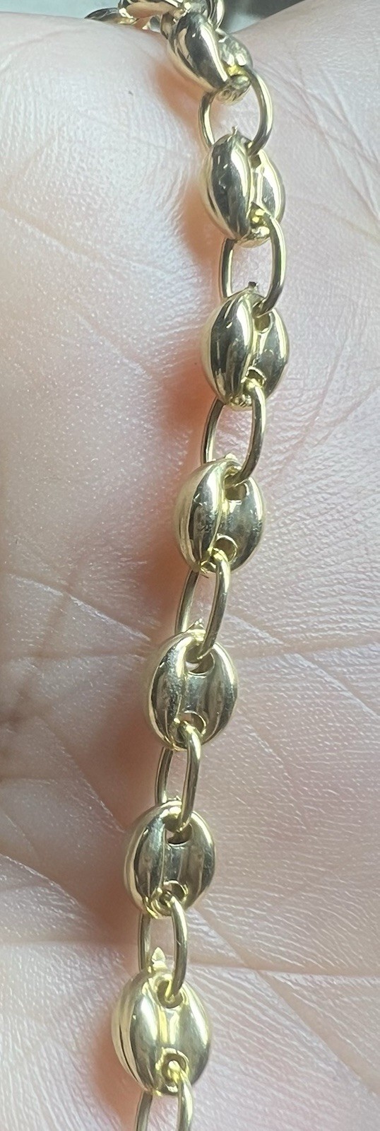 14k Yellow Gold Hollow Puff Gucci Lnk Women’s Bracelet