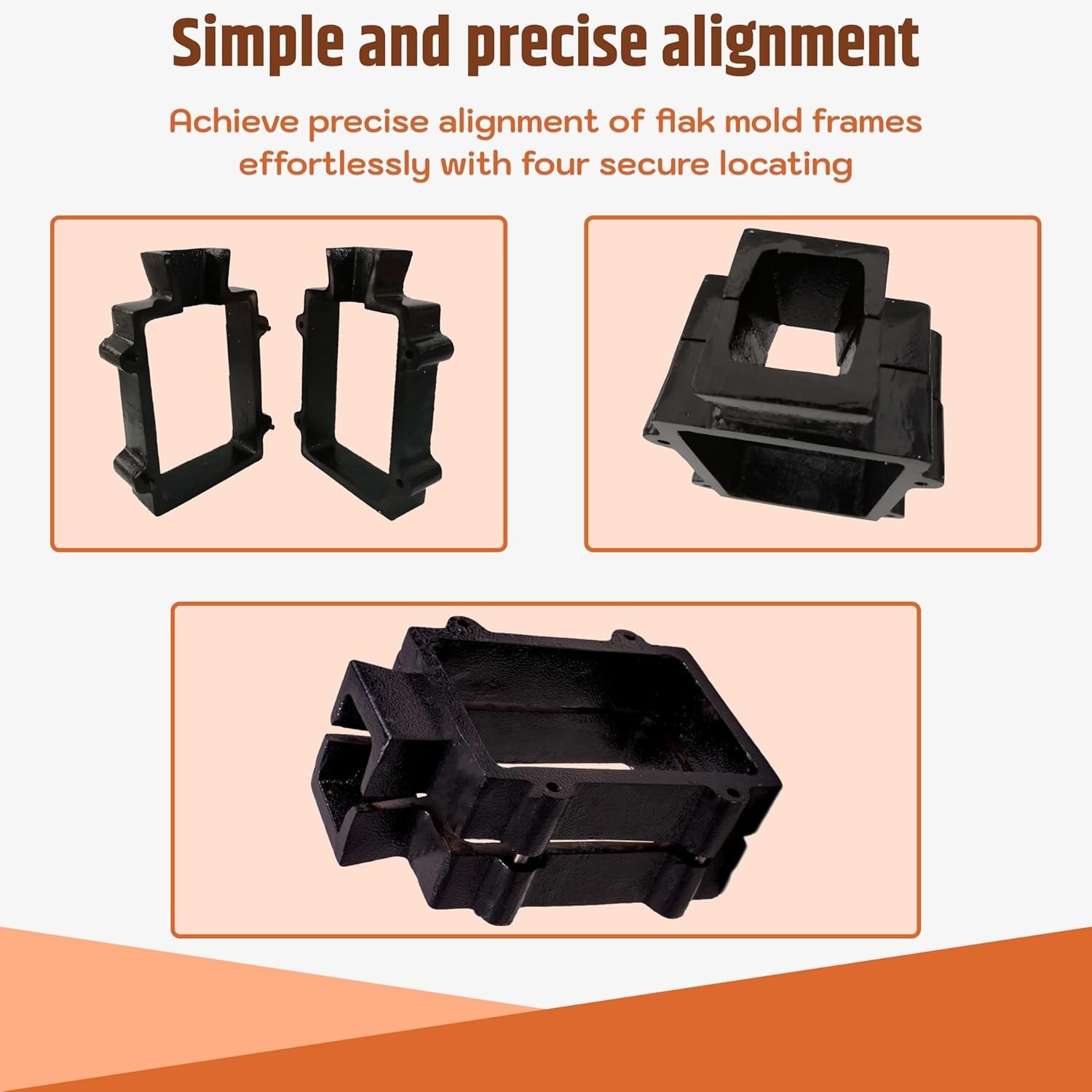 Cast Iron 2-Part Flask Mold Frame for Sand Casting Jewelry Metal Casting Tool