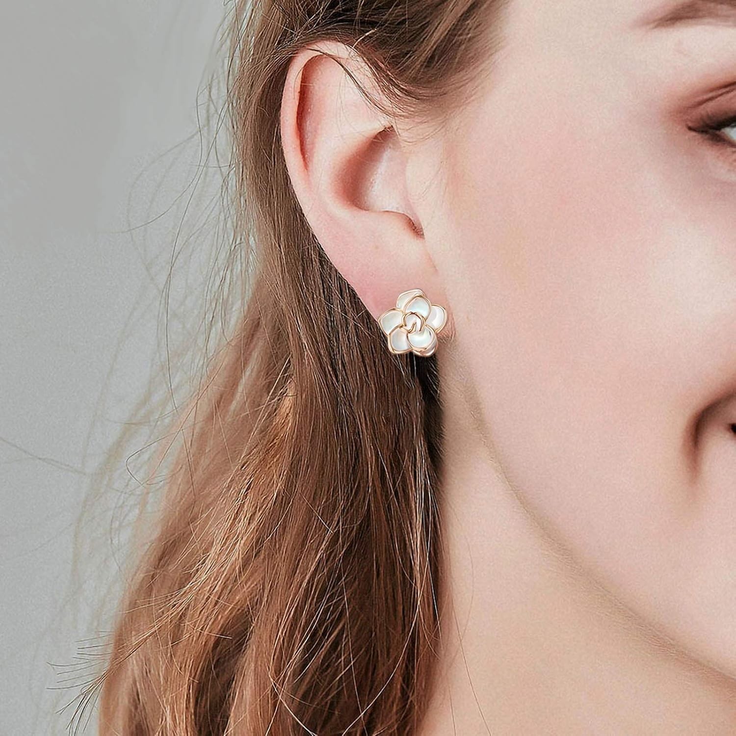 Beautiful Gold Plated Rose Flower Studs – Ideal for Gifting and Sensitive Ears