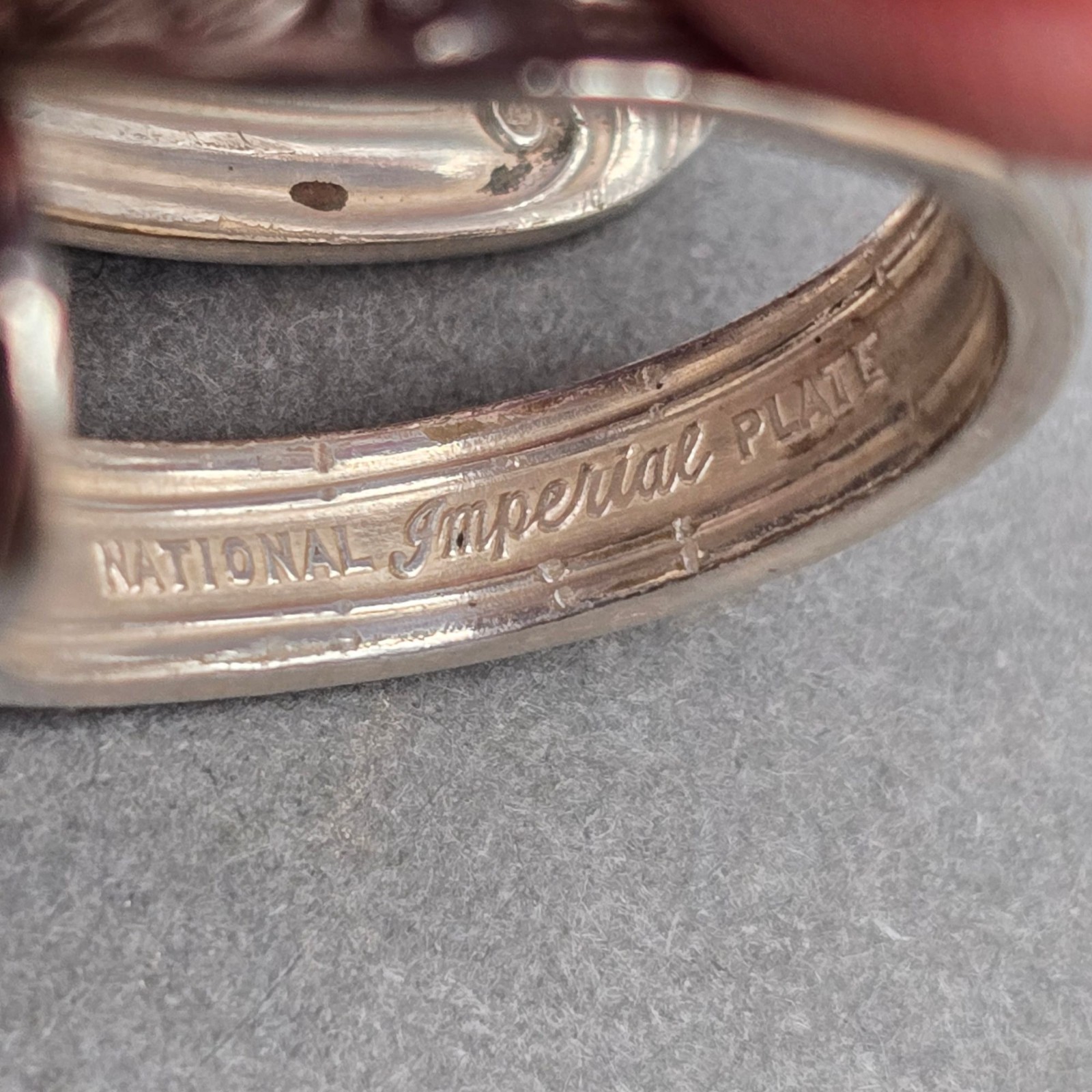Vintage Silver Plate Wrap Spoon Ring Size 7 Upcycled Flatware Statement Band