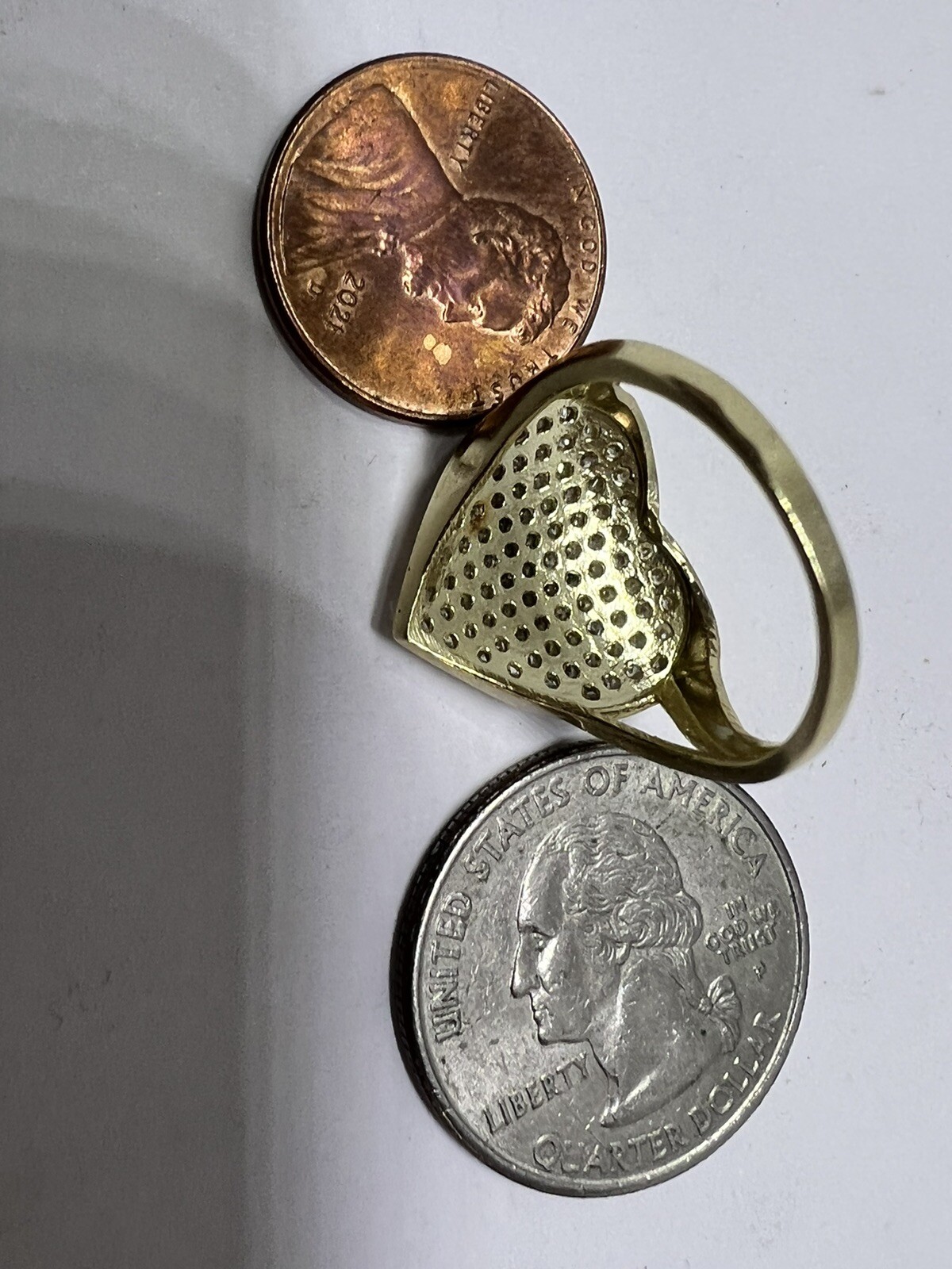 GoLD heart love ring 10k solid cz fine jewel gift 7.5 5 5.5 6 6.5 7 8 8.5 9 9.5