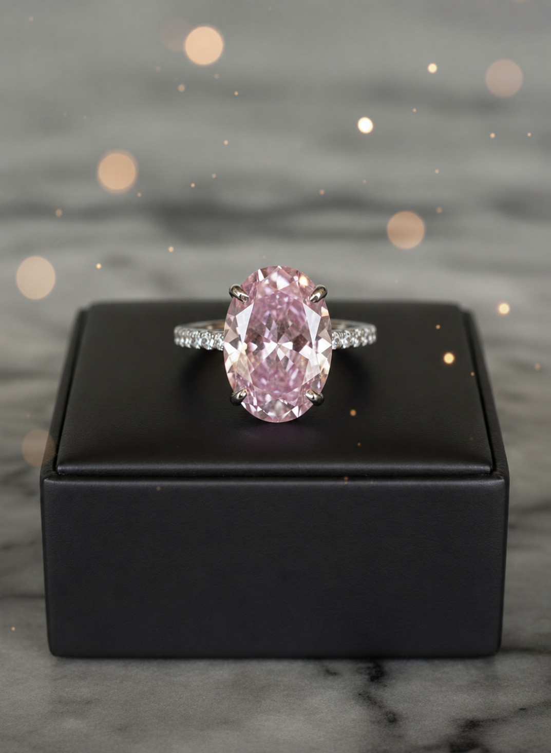 5.00 Ct Oval Natural Pink Sapphire & Diamond Wedding Gift Ring 14k White Gold 8