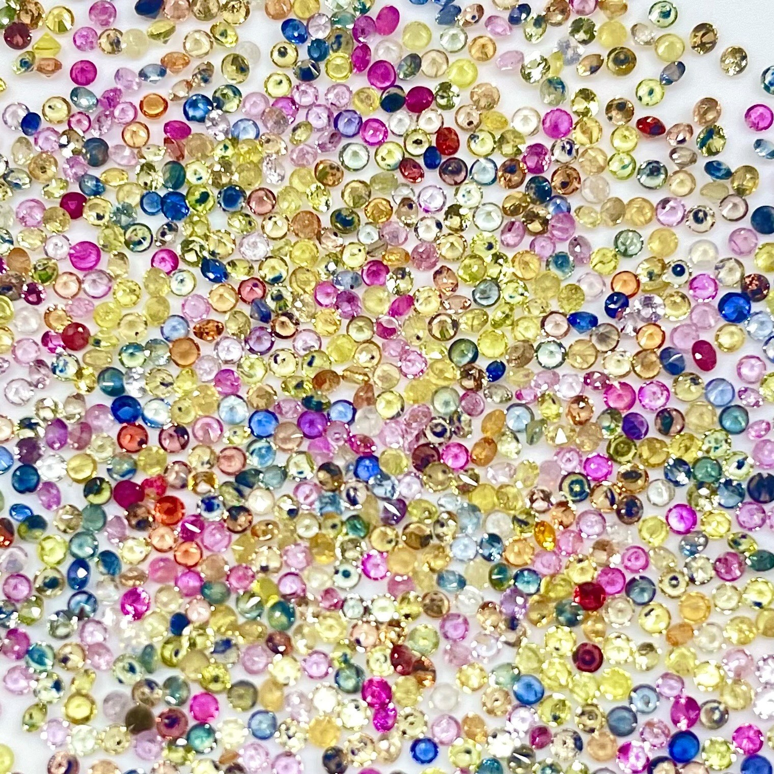 100 Pcs Natural Multi Sapphire 1.2-1.3mm Round Diamond Cut Loose Tiny Gemstones