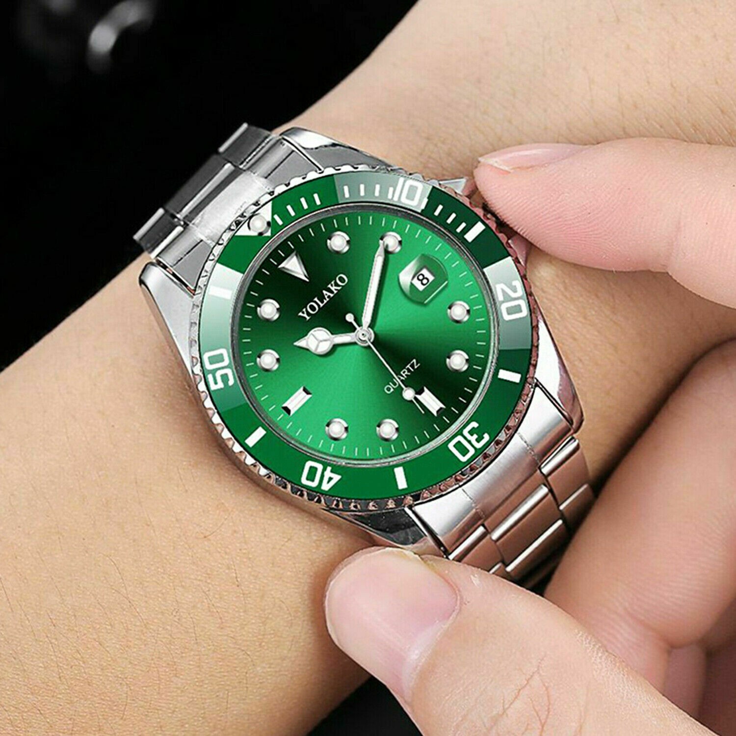 Classic Luxury Mens Stainless Steel Watch Casual Analog Date Quartz Wrist watche