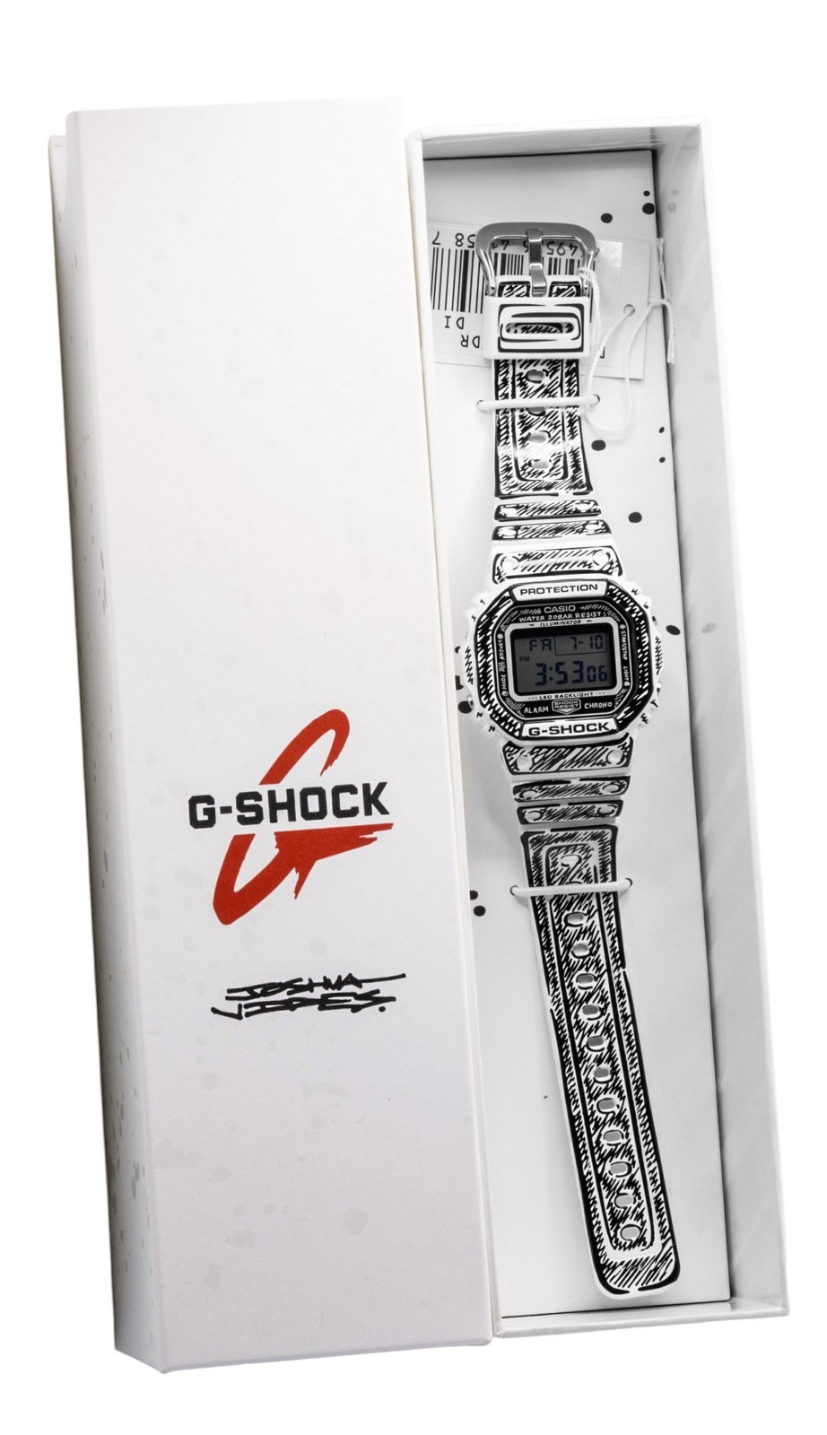 Casio G-SHOCK Digital Quartz Black White Dial DW-5600JV-7 200M Men’s Watch
