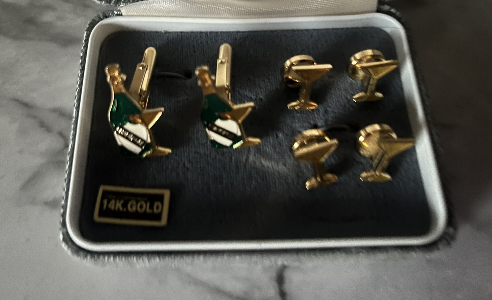 cufflinks and stud set gold vintage