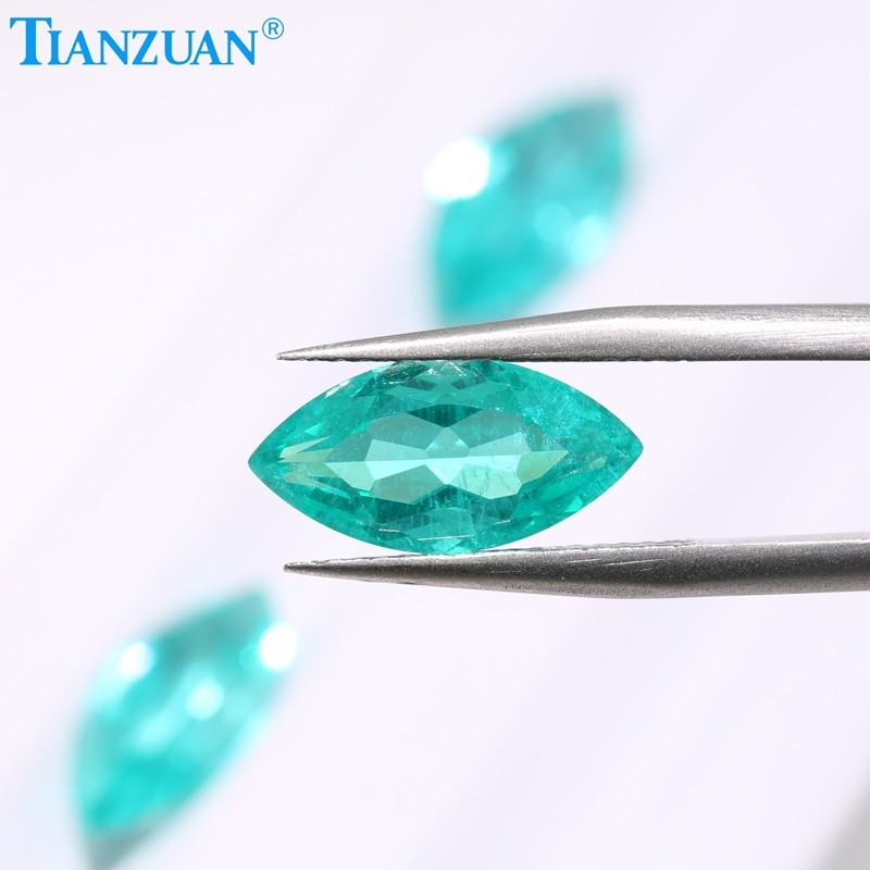 Synthetic YAG Marquise Shape Neon Paraiba Color with inclusions loose Gemstones