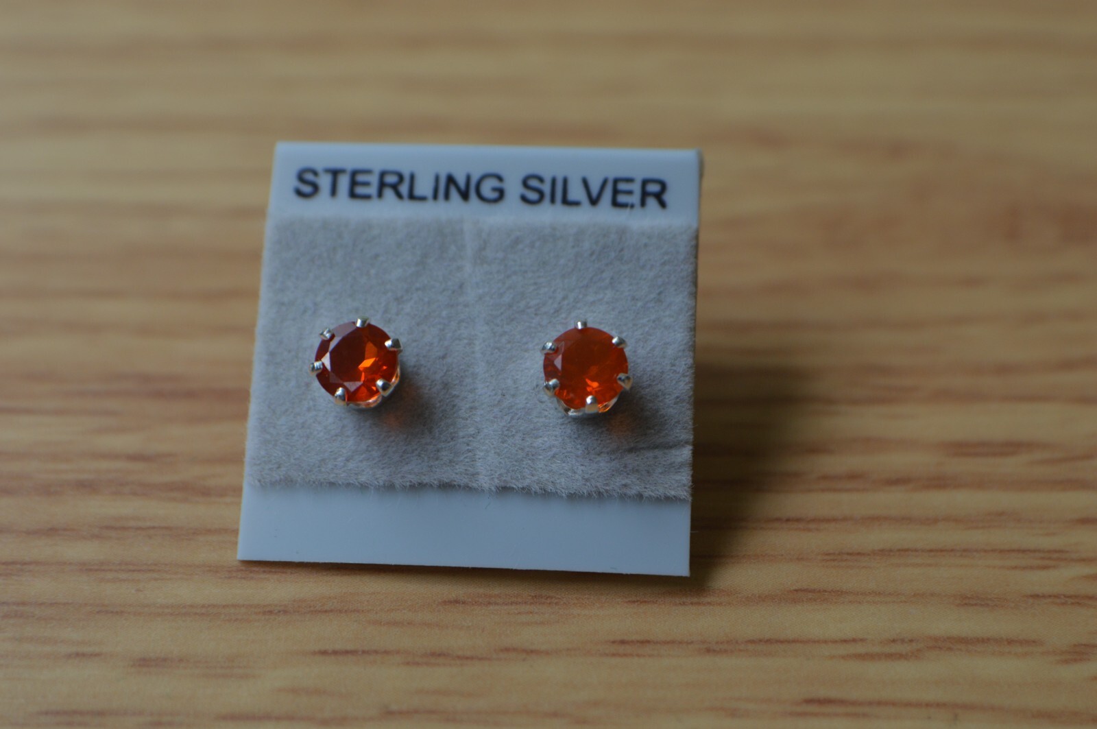 0.57ct Crimson Fire Opal Solitaire Sterling Silver Earrings 4.5mm