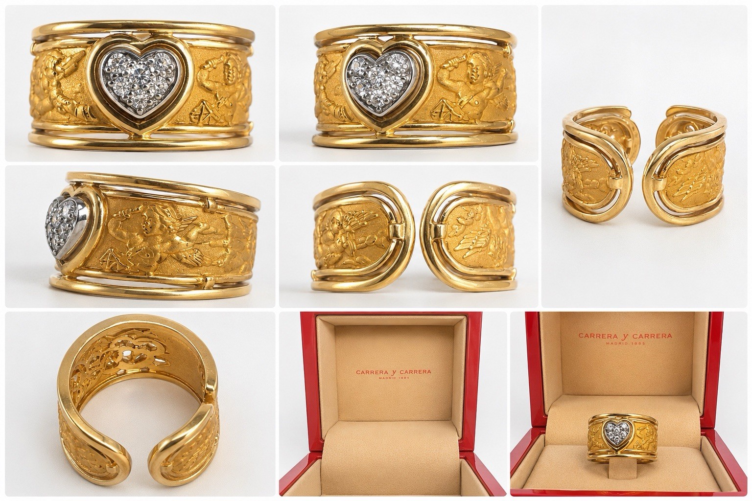Carrera Y Carrera 18k Ring Angel Heart Yellow Gold 18K Gold Diamond Size 6 5 US