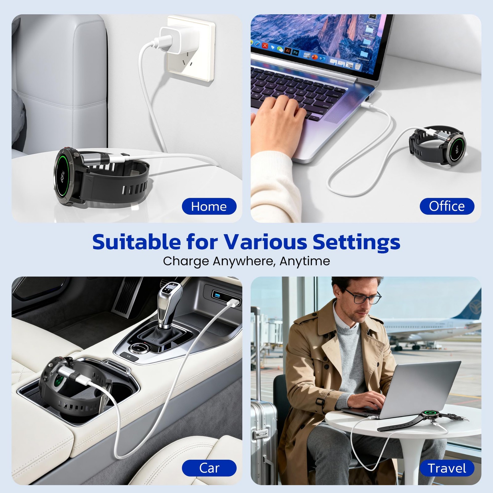 Usb C Charger Adapter For Garmin Watch 3packtype C Charging Cable Converter For