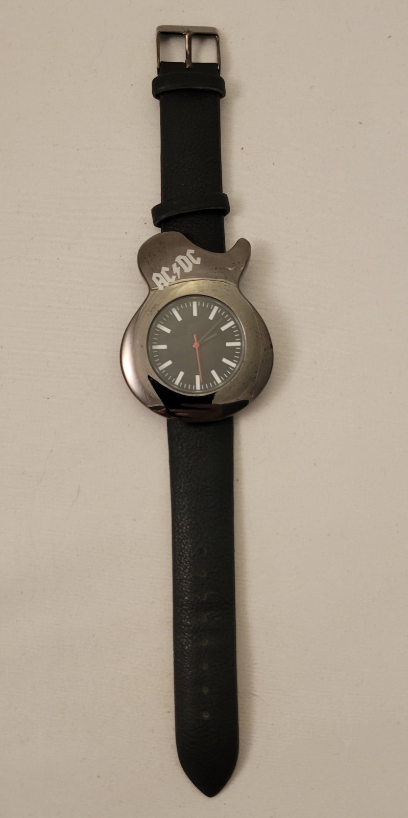 AC/DC Guitar Shaped Quartz Watch With Black Band – Working