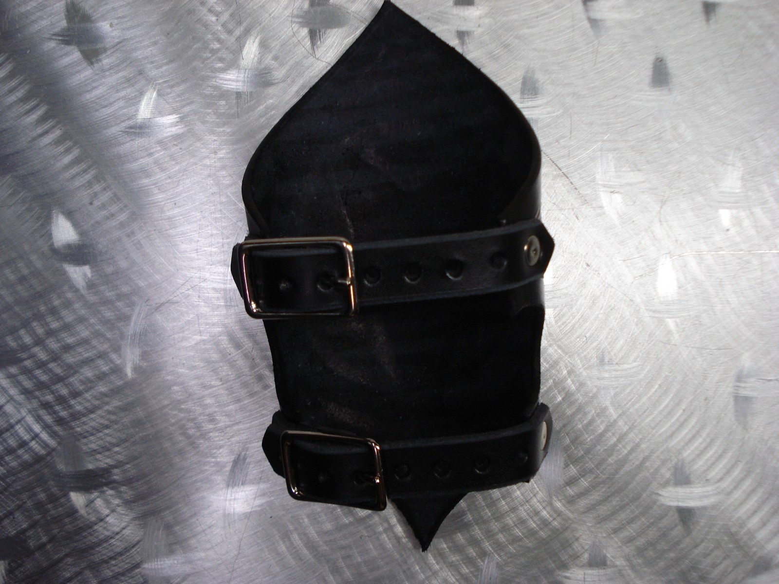 LEATHER BAPHOMET CARVED GAUNTLET. BLACK METAL…(MDLG0149) …..BEHEMOTH