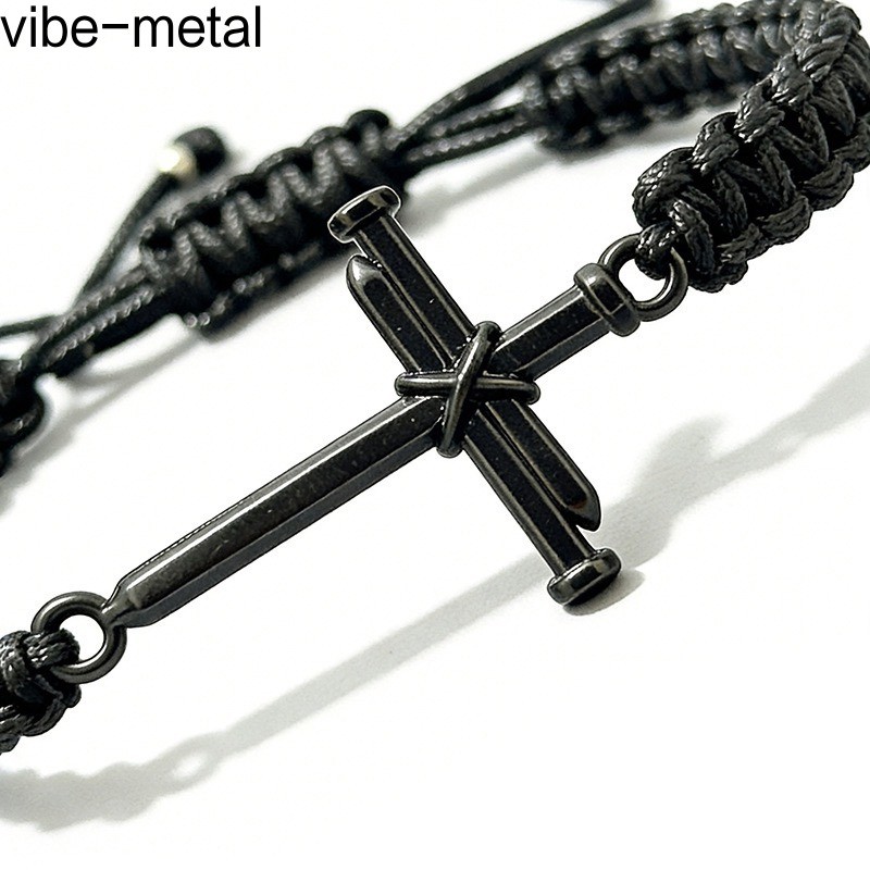 Braided Rope String Men Man Bracelet Charm Christian Jesus Cross Gift Adjustable